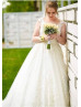 Cap Sleeves Lace Tulle Plus Size Wedding Dress
